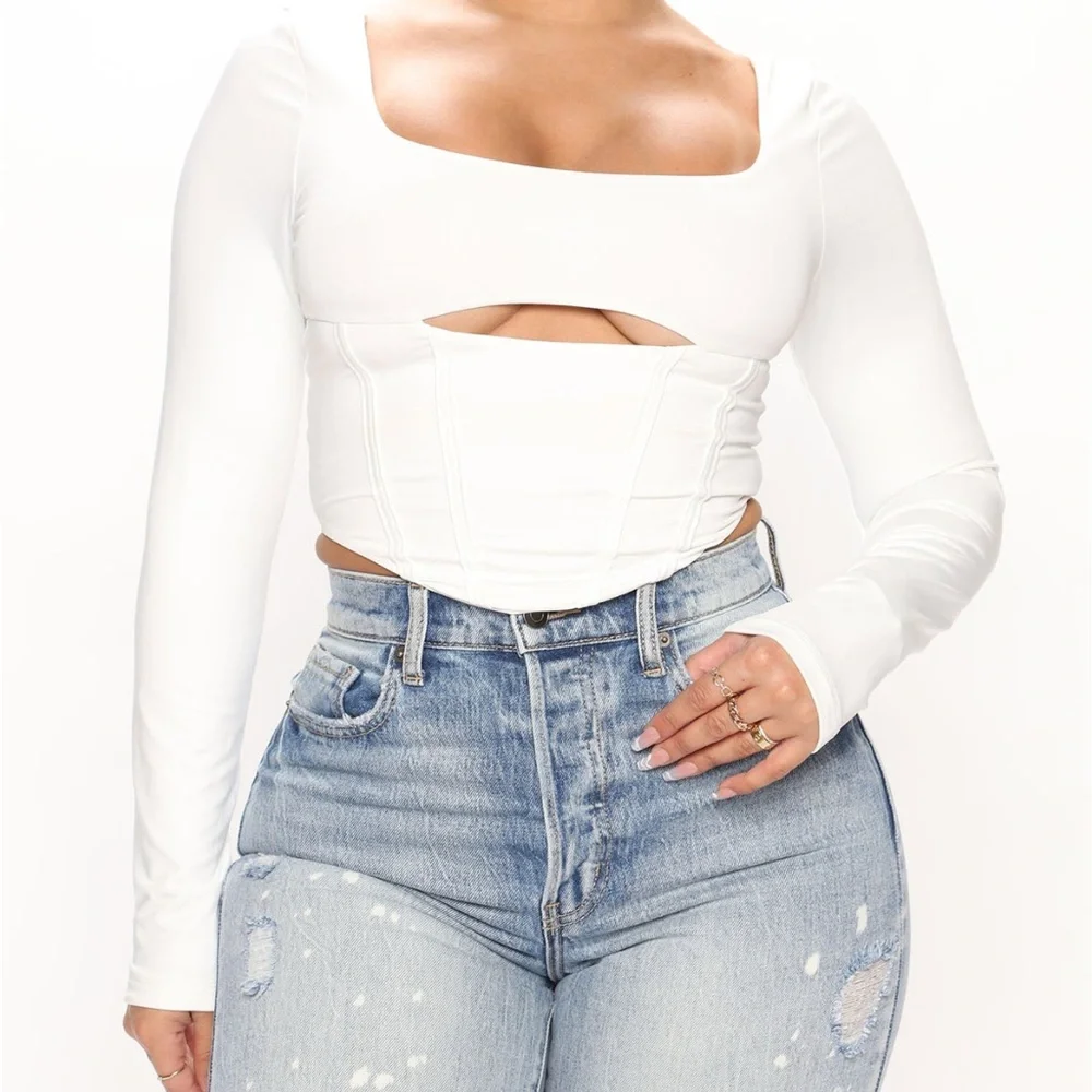 Fashion Nova Off White Top - Picture 1 of 3